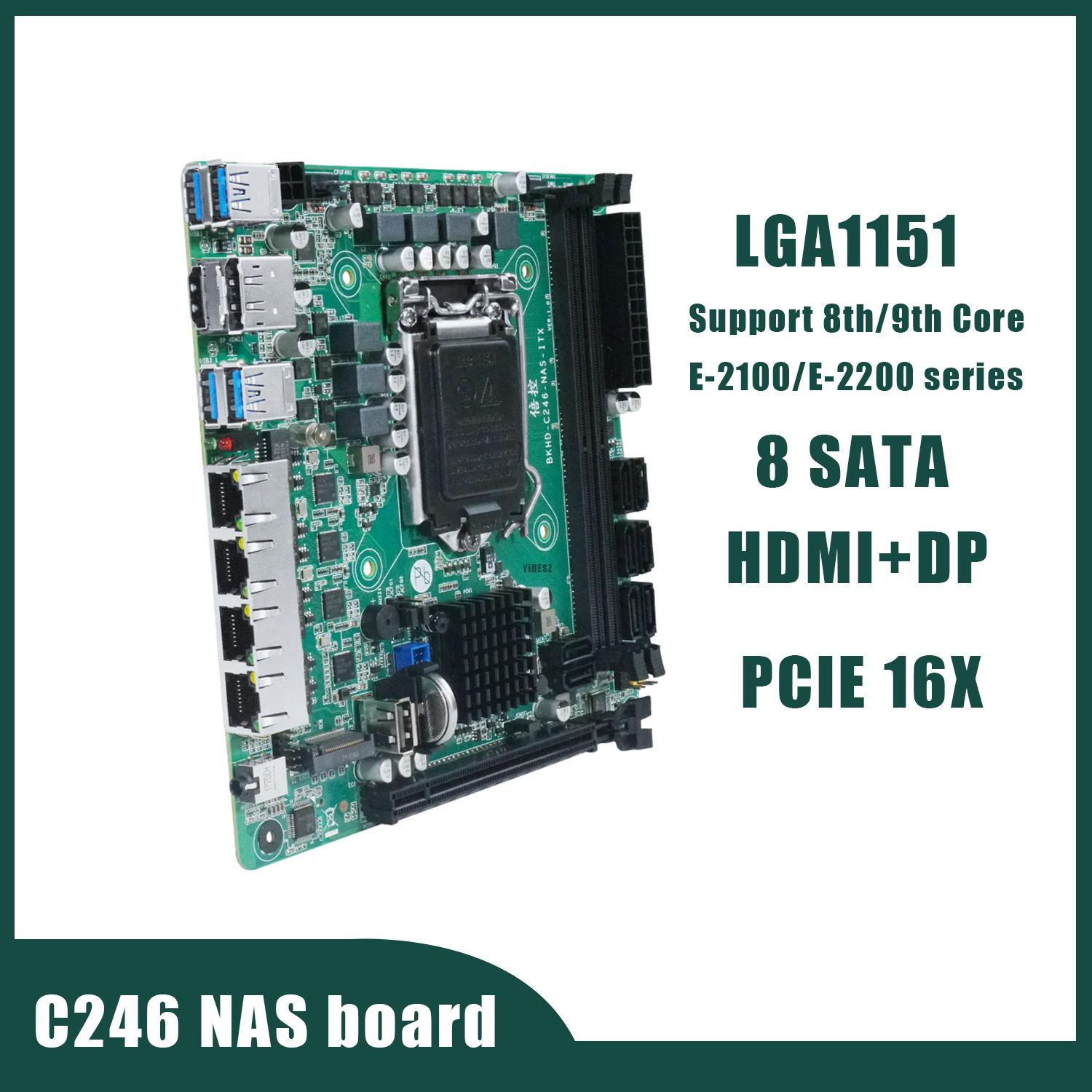 Nas Motherboard 8 Sata Mini Itx - Placa Mãe NAS C246 8 SATA