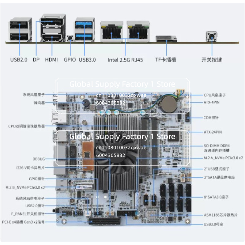 Placa-mãe NAS Mini ITX M11 com - Nas Motherboard 8 Sata Mini Itx avaliação e preço